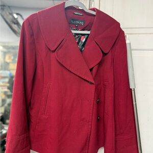 Women's Elegant Red Pea Coat